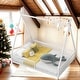 preview thumbnail 14 of 24, House-Shaped Metal Full Size Platform Bed with Triangle Structure and Guardrail,Sturdy Frame
