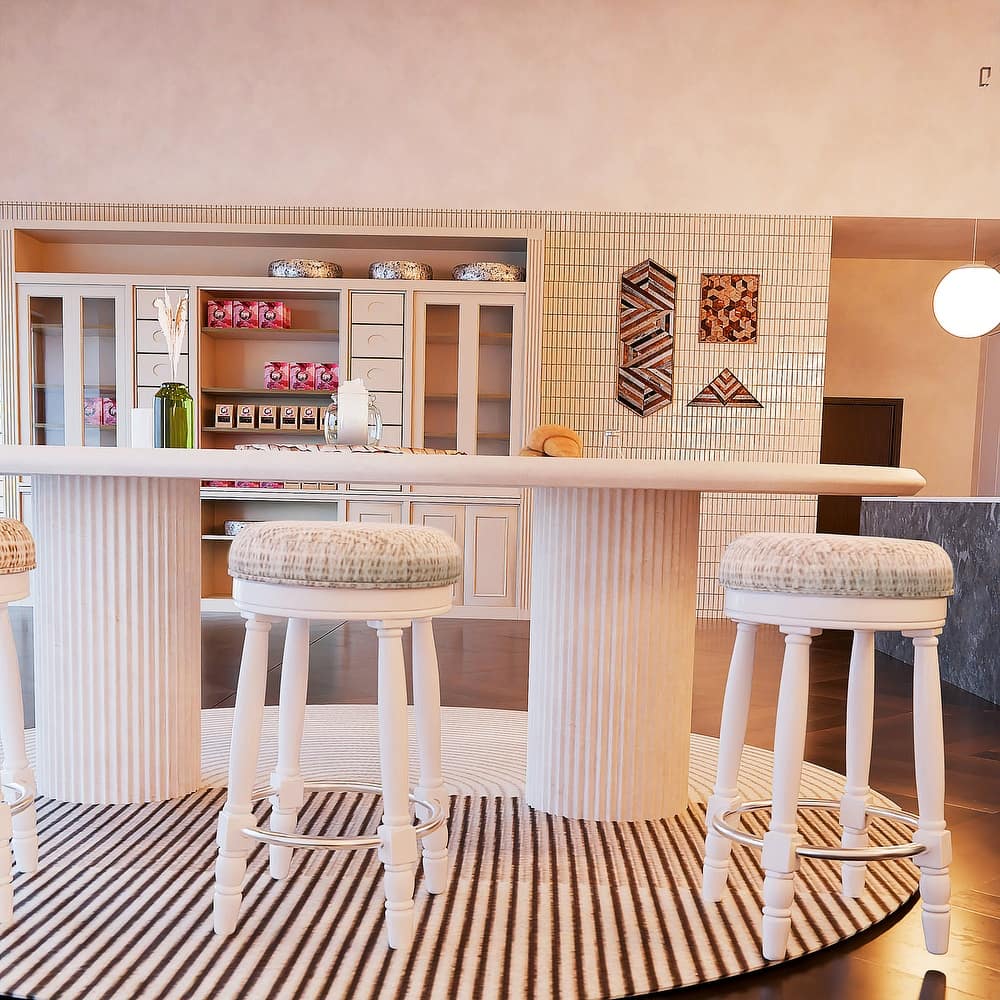 Ostweer Furniture Livingroom Bar Stools Set of 2 - White