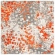 preview thumbnail 27 of 51, SAFAVIEH Madison Gudlin Modern Abstract Watercolor Rug 3' x 3' Square - Grey/Orange