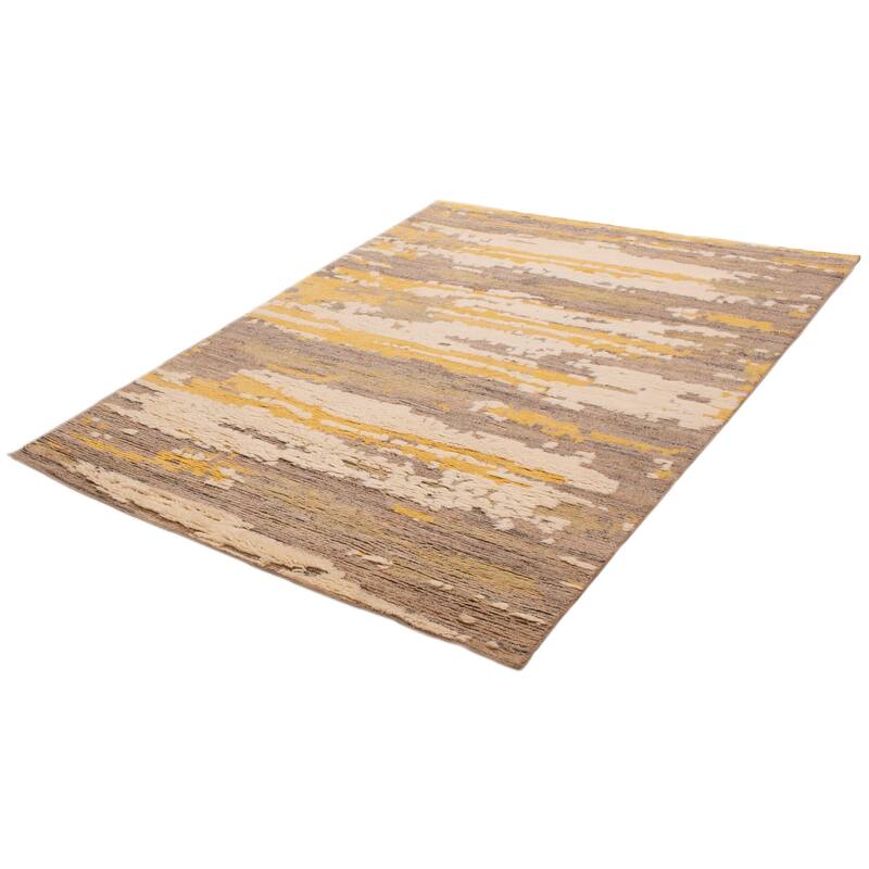 ECARPETGALLERY Hand-knotted Tangier Taupe Wool Rug - 7'11 x 10'0