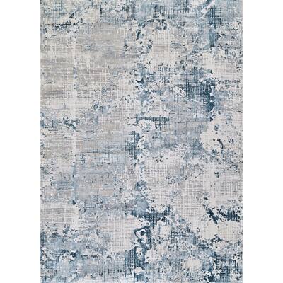 Brocco Glacial Plain Blue/ Gray Area Rug