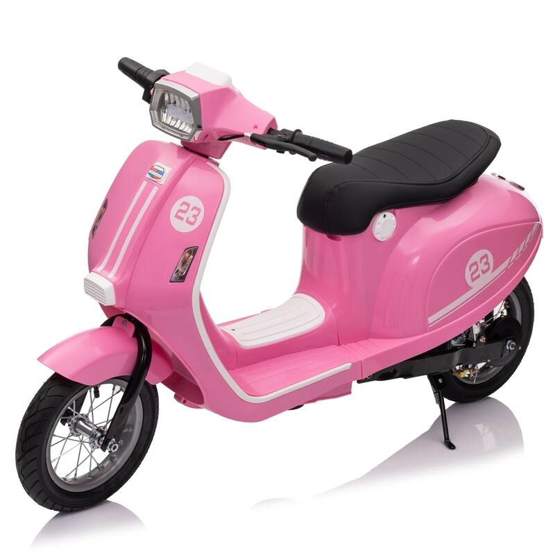 24V 250W Powerful Electric Scooter W/12" Air-Filled Tires,Hand Accelerator & Brake,Dual Rear Suspension,High/Low Speed