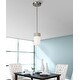 preview thumbnail 3 of 1, Eglo Novela 1-Light Brushed Nickel Mini Pendant with Frosted Glass