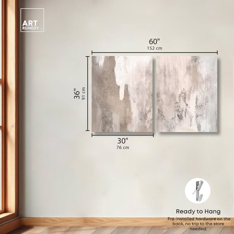 Striated Texture II Canvas Set of 2 by Art Remedy, Gallery Wrapped