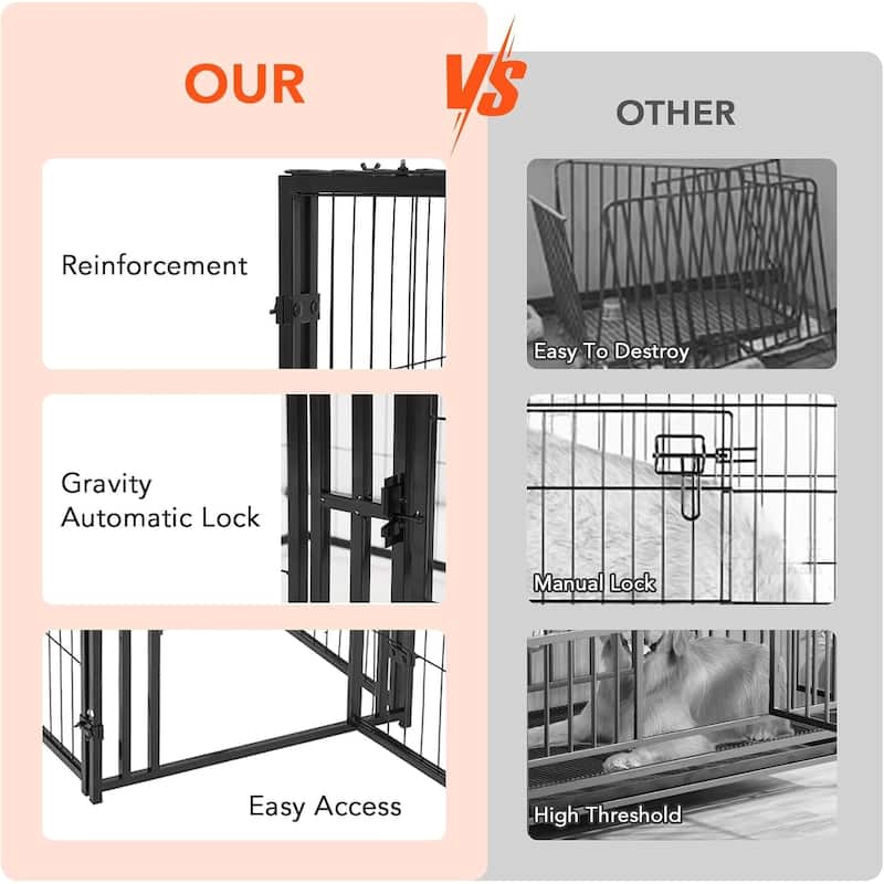 Large Dog Crate, Puppy Dog Playpen, Pet Cage for Yard, Indoor Outdoor