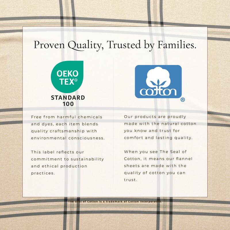 Linery & Co. Ultra-Soft Turkish Cotton Plaid Flannel Sheet Set
