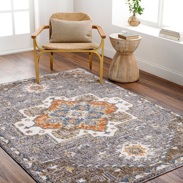 slide 2 of 6, Livabliss Monet Vintage Medallion Area Rug Medium Gray - 5' 3" x 7'
