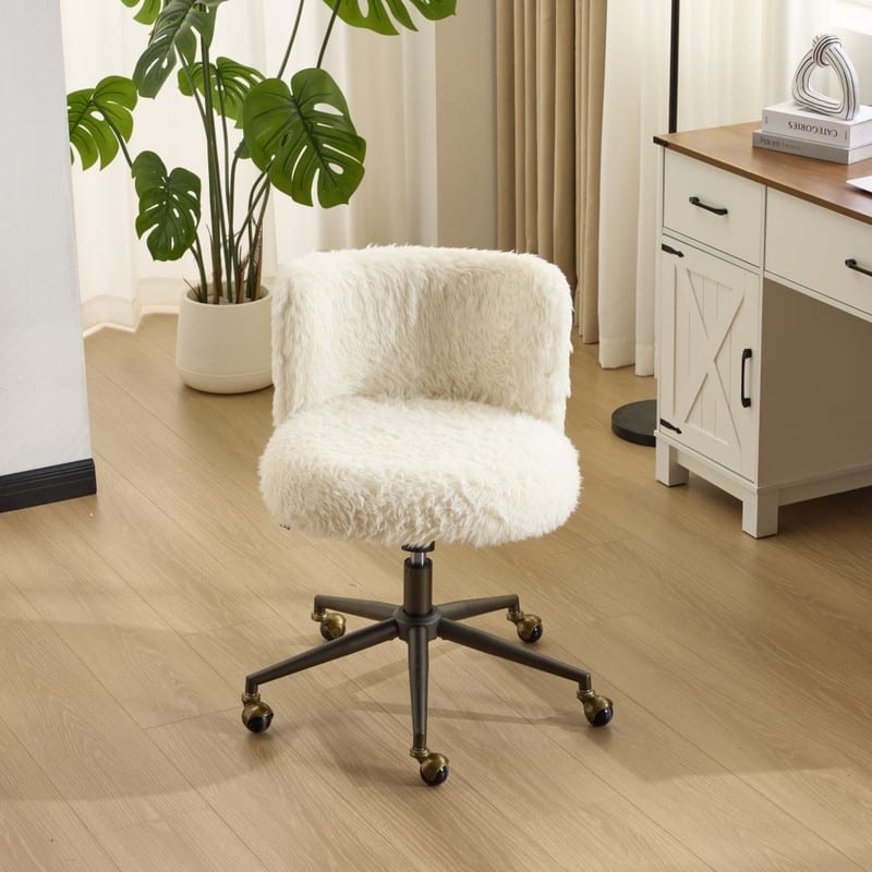 Plush Velvet Swivel Chair Antique Bronze Base With Wheels