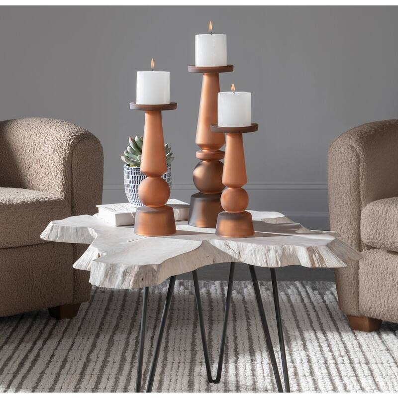 Uttermost 18045 Cassiopeia Glass Table Pillar Candle Holder - Set of 3