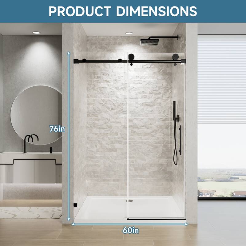 Frameless Single Sliding Soft-Close Shower Door