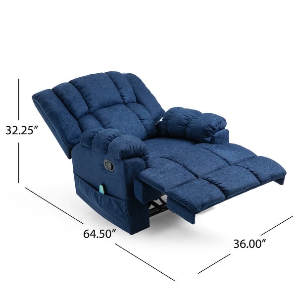 dimension image slide 2 of 6, Coosa Indoor Pillow Tufted Massage Recliner by Christopher Knight Home