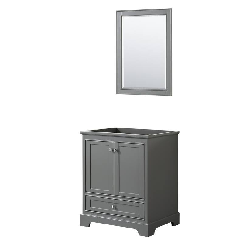 Wyndham Collection Deborah 29-1/4" Free Standing Single Wood Vanity - Dark Gray / Polished Chrome Hardware