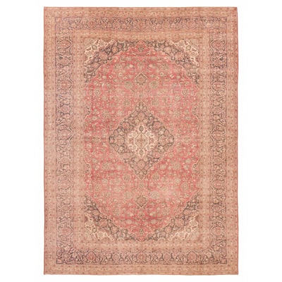 ECARPETGALLERY Hand-knotted Antalya Vintage Red Wool Rug - 9'7 x 13'0