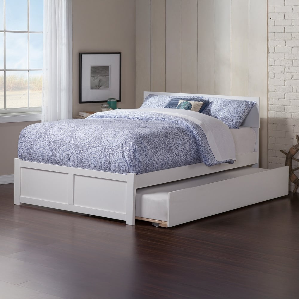 AFI Orlando Platform Bed with Footboard & Twin XL Trundle