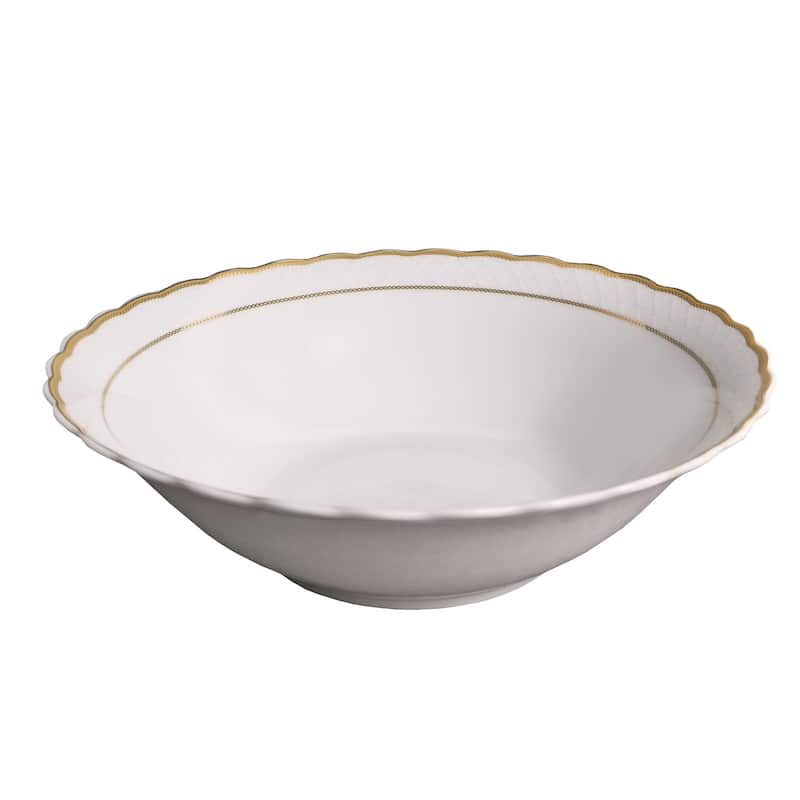 57 Piece Gold Wavy Dinnerware Set-Porcelain China Service for 8 People-Gloria
