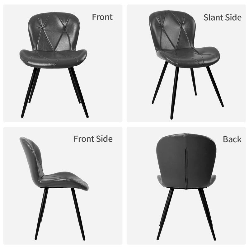 Upholstered Leather Dining Chair (Set of 2)