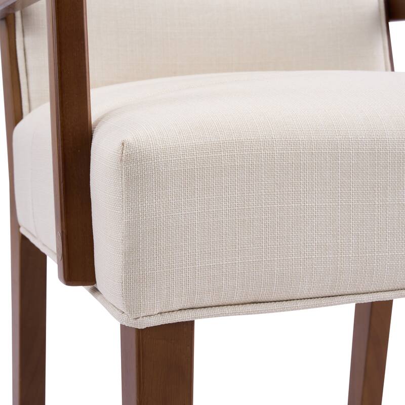 Christopher Knight Home - Modern Upholstered Rubber Wood Dining Chairs with Armrests