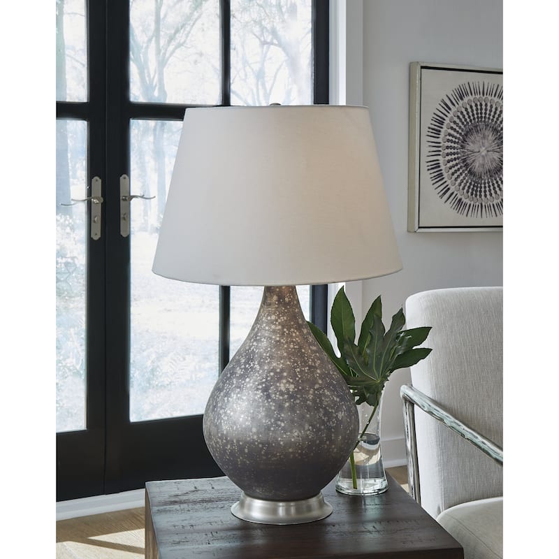 Signature Design by Ashley Bluacy Antique Gray Table Lamp - 17"W x 17"D x 29"H