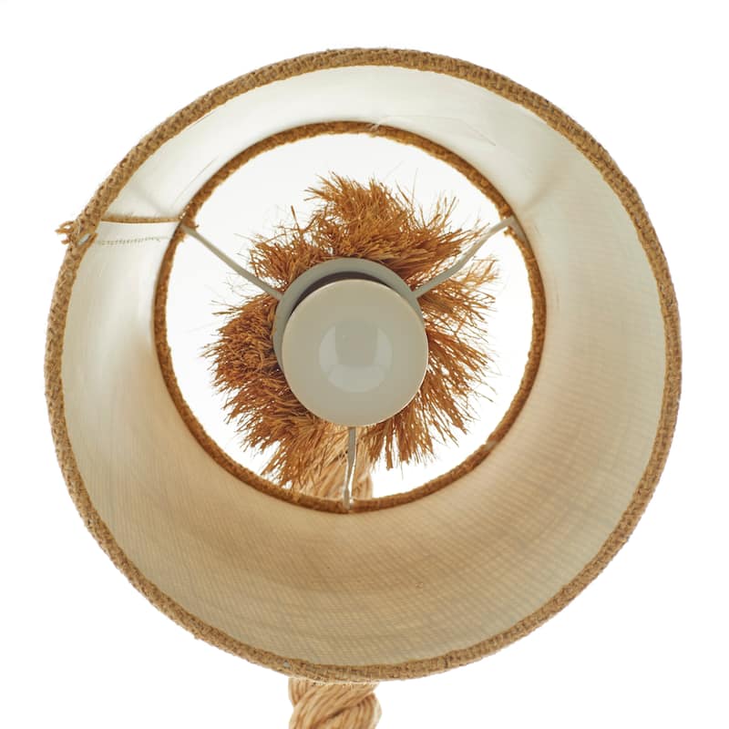 Brown Jute Rope Twisted Rope Styled Desk or Table Lamp