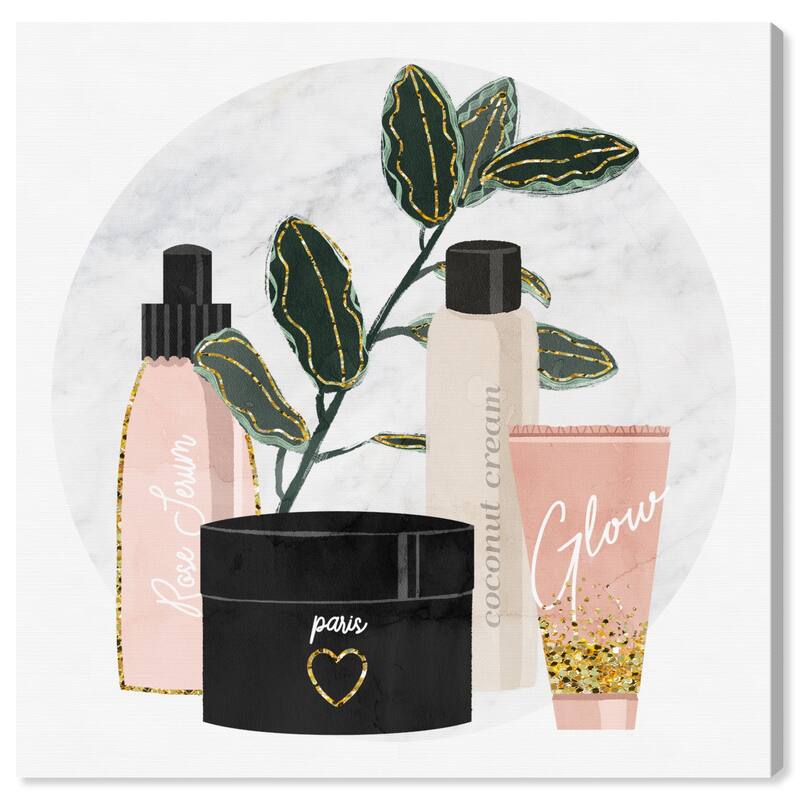 Wynwood Studio Fashion and Glam Skin Care Routine Pink and Light Pink Glam Wall Art Canvas Print