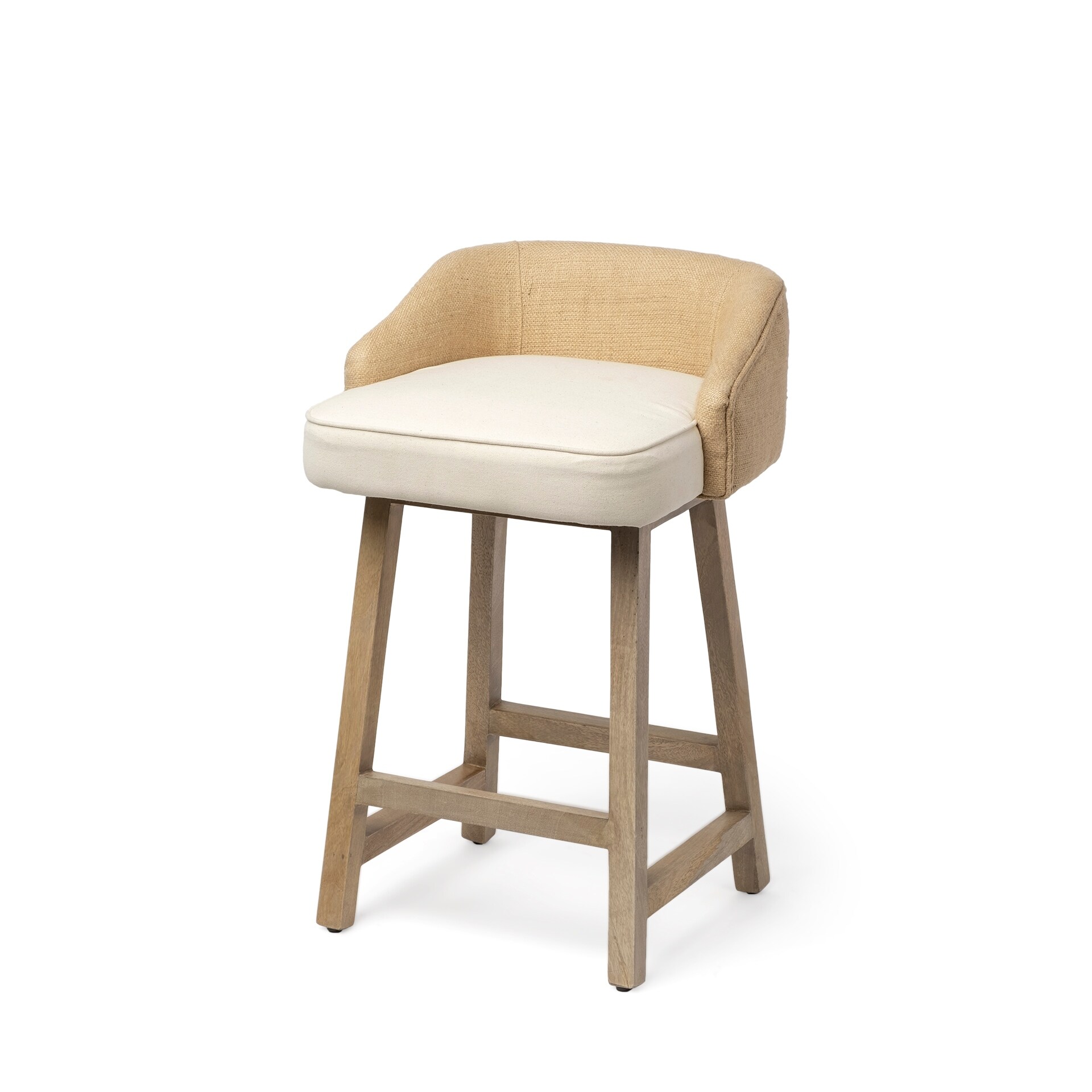 Shop Mercana Monmouth 24 25 Seat Height Cream Beige Fabric Seat Brown Wood Base Stool On Sale Overstock 27698961