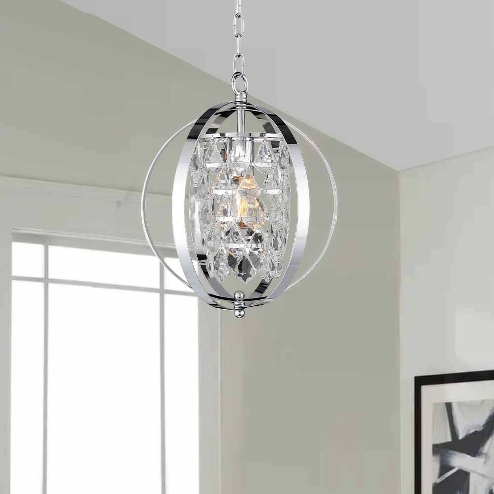 Chrome clearance globe chandelier