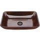preview thumbnail 14 of 21, VIGO Donatello 18"L x 13"W x 4"H Glass Rectangular Vessel Bathroom Sink Red and Brown Fusion