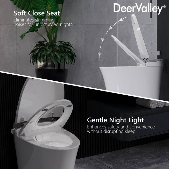 DV-1S0150-V3 Smart Bidet Toilet Elongated, Auto Open/Close Lid, Seat Heat, Foot Kick & Blackout Flush, Premium