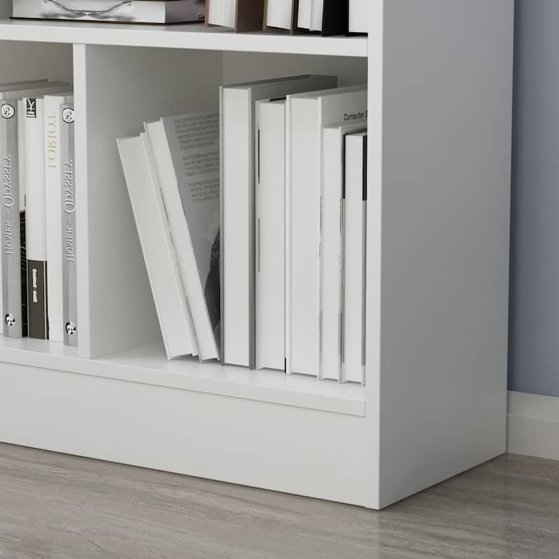 Timechee 8-Cube Modern 3-Tier Display Bookcase Organizer, White - 39.4"W x 9.4"D x 40.9"H
