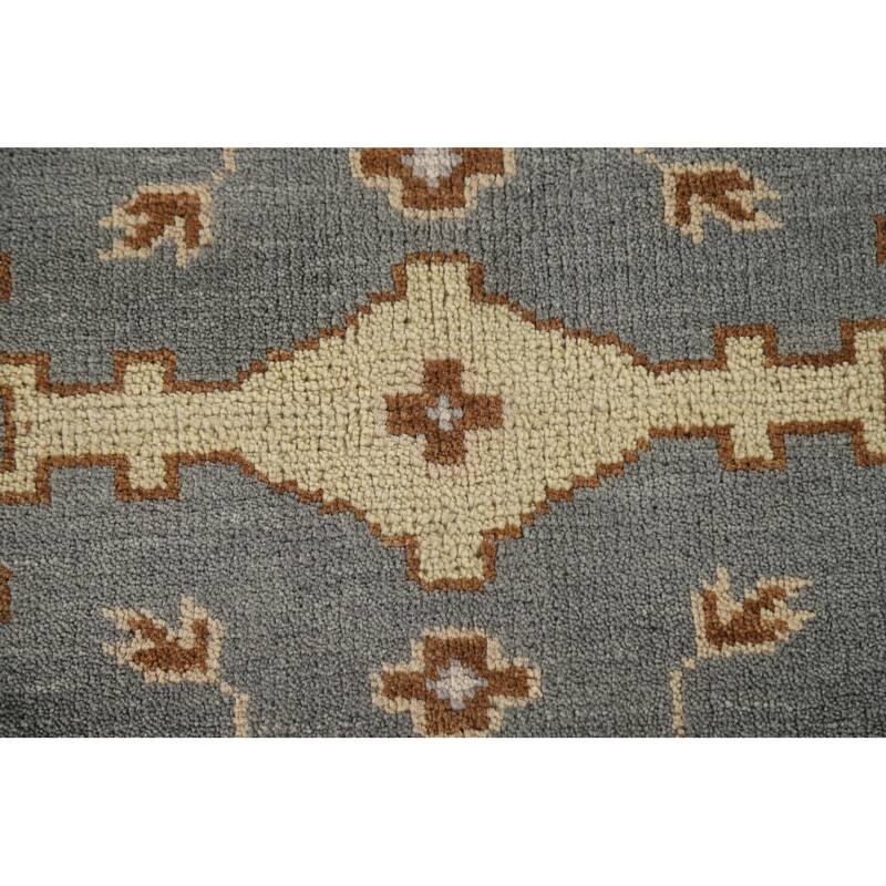 Gray Oushak Oriental Area Rug Handmade Wool Carpet - 7'11"x 9'8"