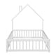 preview thumbnail 11 of 109, Twin/Full Montessori Toddler Floor Bed Frame, Modern House-Shaped Bed Frame with Fence and Full-Length Guardrails for Girls Boys