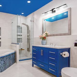 Eglo Metrass 3 LED Vanity Light w/ Black Finish & Satin Plastic Shade