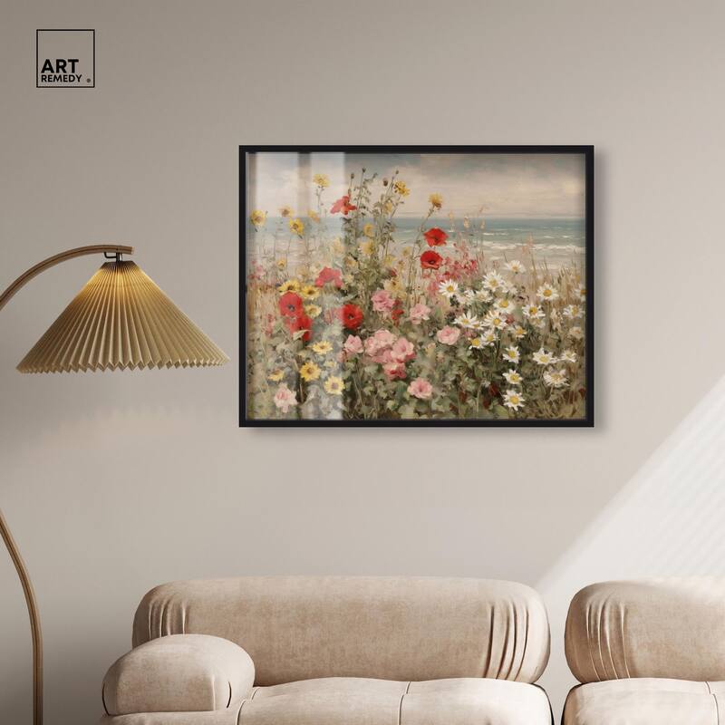 Misty Ocean Field II Shadowbox by Art Remedy