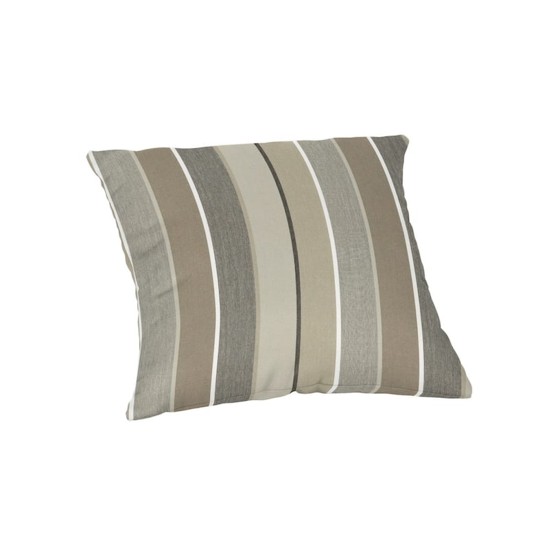 Sunbrella® Stripe Fabric 1-Piece Indoor/Outdoor Square Throw Pillow, 18"W x 18"L, Dolce Oasis - Milano Char
