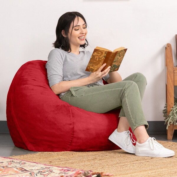 Jaxx Microsuede Bean Bag Chair, Shredded Memory Foam/Polyurethane