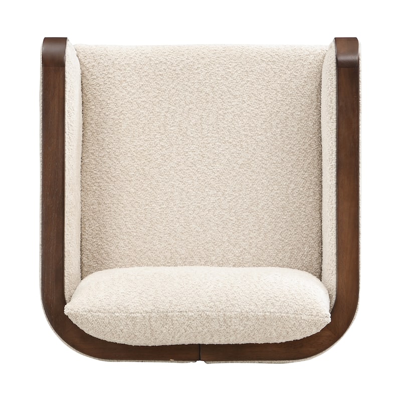 Christopher Knight Home Thaloren Rubberwood Fabric Arm Chair with Upholstered Accent