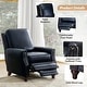 preview thumbnail 35 of 67, HULALA HOME Cigar Mid-century Modern Genuine Leather Recliner with Solid Wood Legs and Nailhead Trim