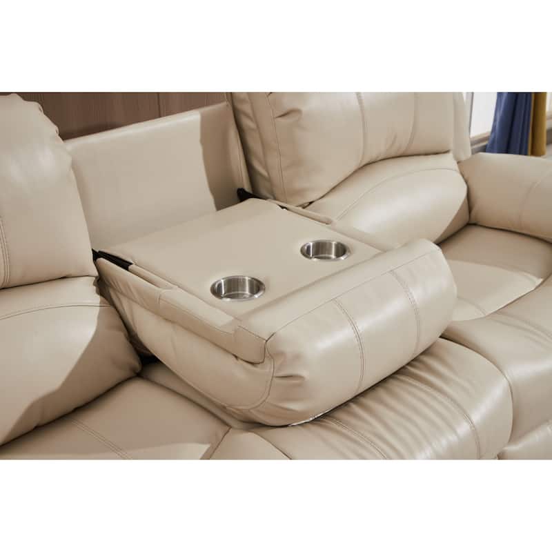 Betsy Furniture 2 Piece Bonded Leather Power Reclining Living Room Set, Sofa and Loveseat