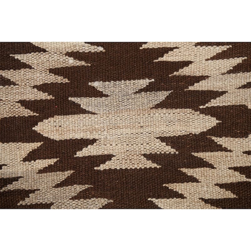 Natural Dye Contemporary Tribal Kilim Wool Area Rug Flat-woven Carpet - 4'8" x 6'8"