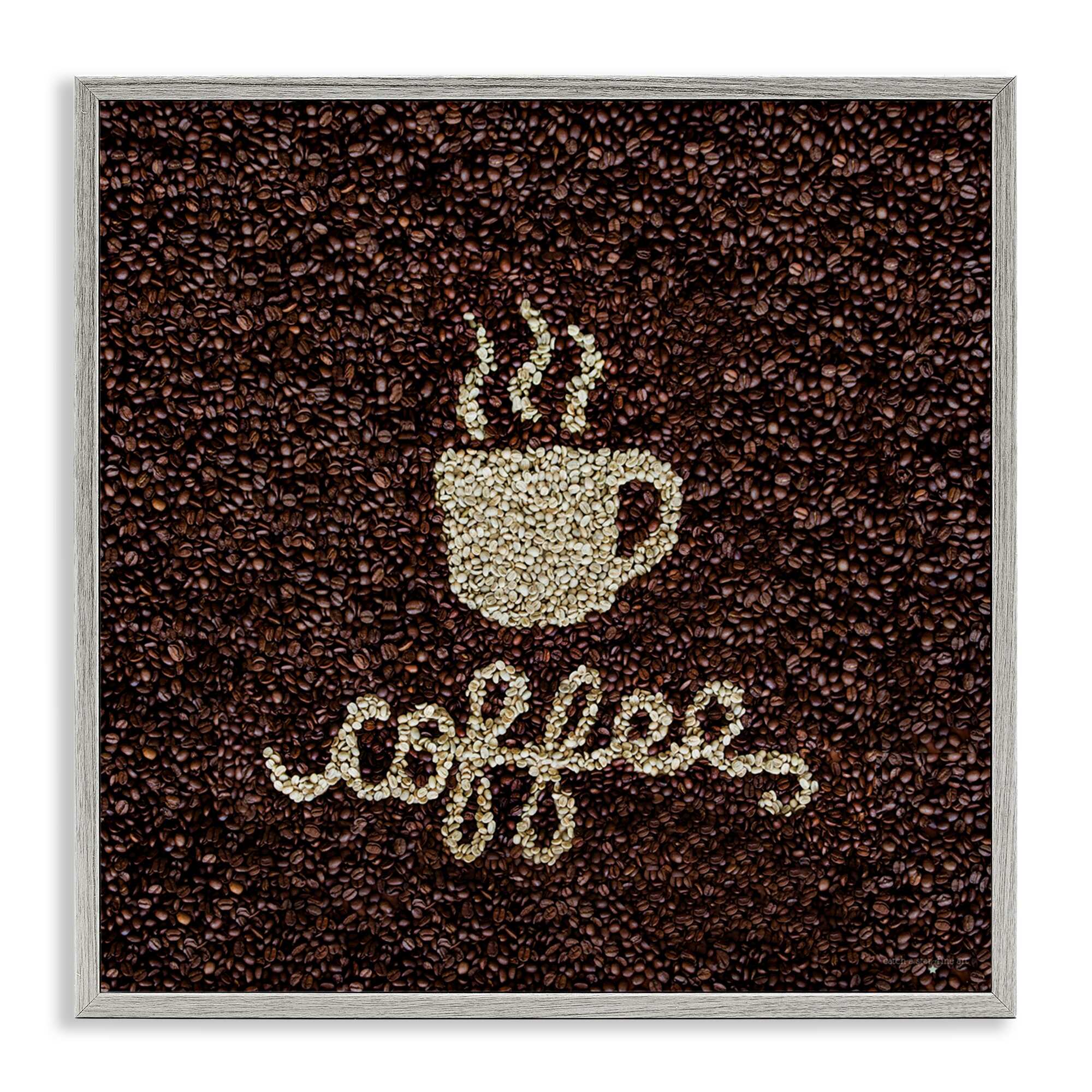 Stupell Coffee Bean Pattern Framed Giclee Art Design By Seven Trees Design