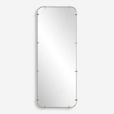 Industrial Styles Rectangular Dressing Wall Mirror - 73.5" - Antiqued Brushed Gold Finish