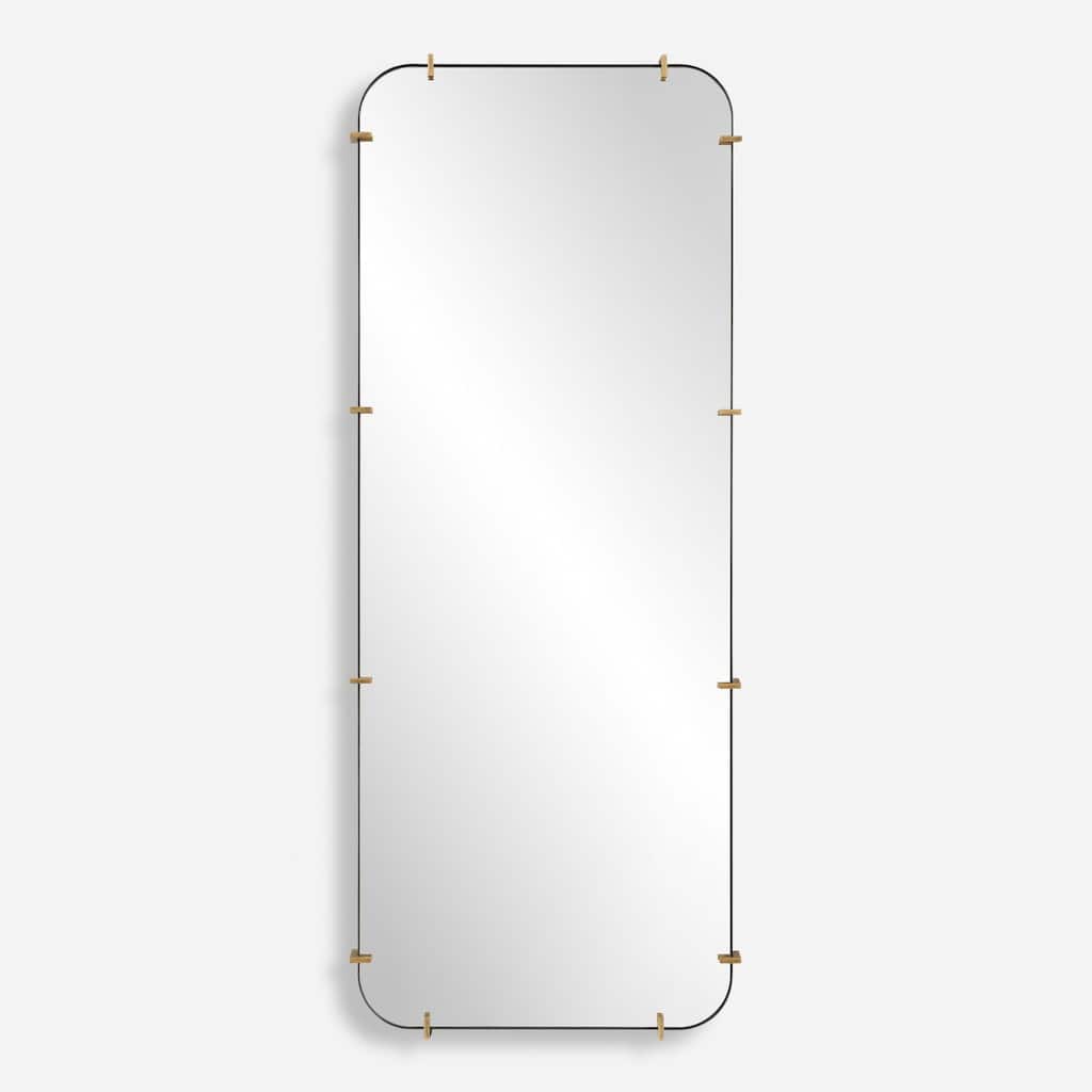 Industrial Styles Rectangular Dressing Wall Mirror - 73.5" - Antiqued Brushed Gold Finish