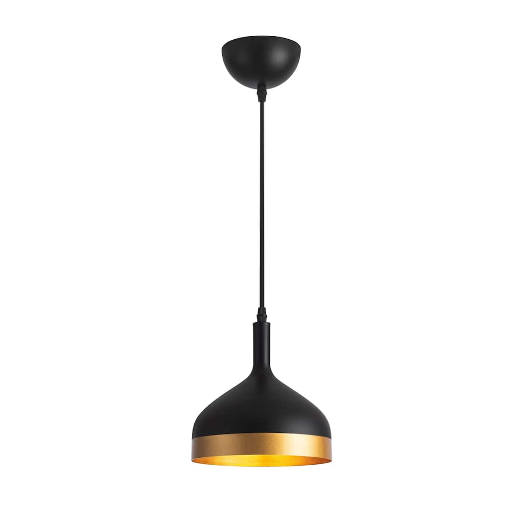 Dash Collection 1-Light Pendant, Black & Gold - Black & Gold