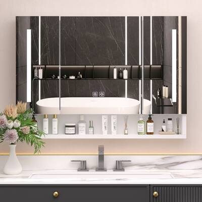 Modern Bathroom Cabinet with Multilevel Storage Compartments