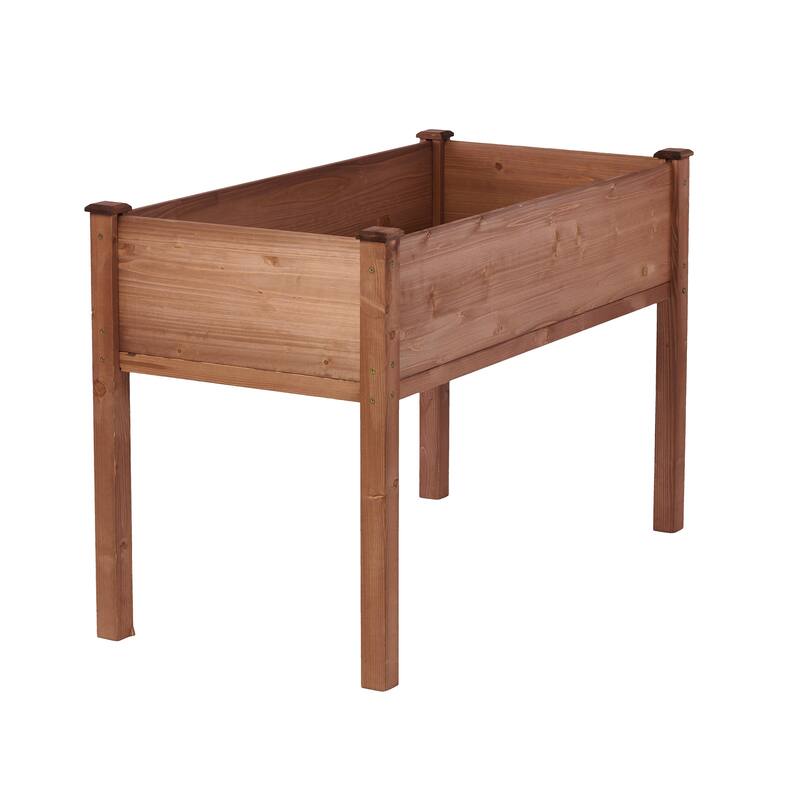 Anmytek Elevated Raised Garden Bed Standing Height Patio Backyard Planter Wooden