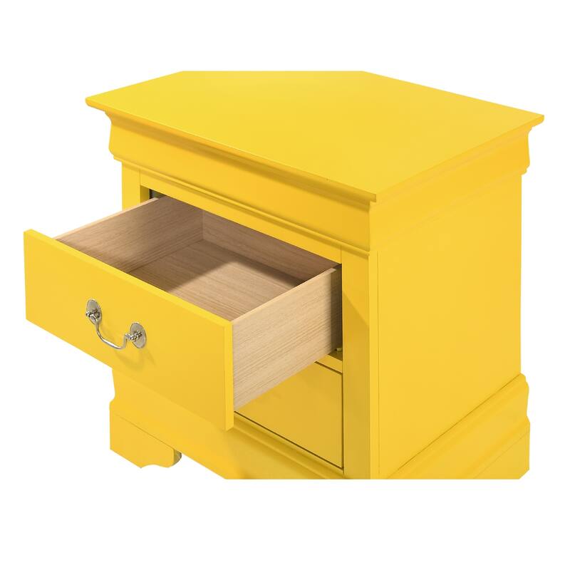 2-Drawer Wood Nightstand - 24" - Yellow