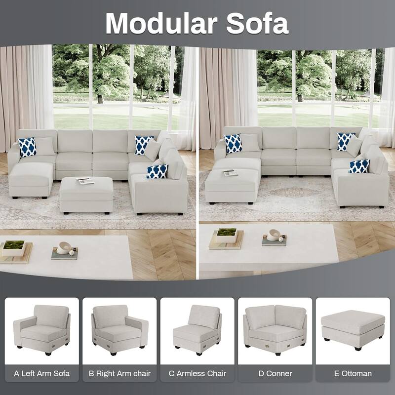 8PCS Modular Flexible Combination Sectional