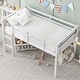 preview thumbnail 2 of 14, Wood Twin Size Loft Bed with Hanging Clothes Racks and Underbed Storage