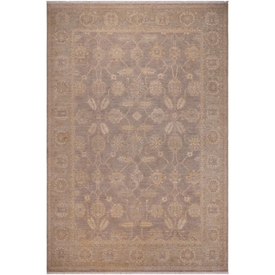 Chic Ziegler Eleonor Grey Green Hand-knotted Wool Rug - 9'1" x 11'11"