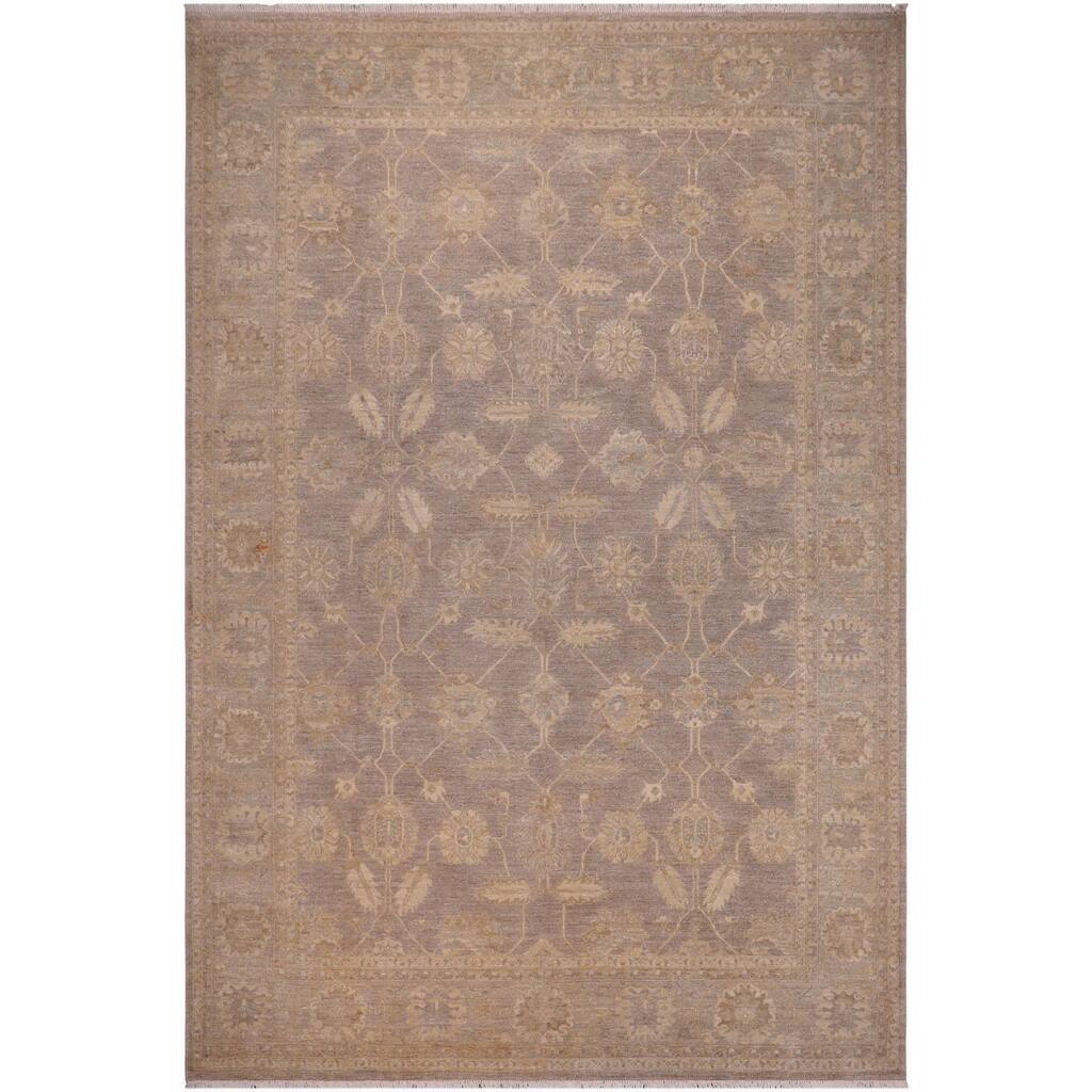 Chic Ziegler Eleonor Grey Green Hand-knotted Wool Rug - 9'1" x 11'11"